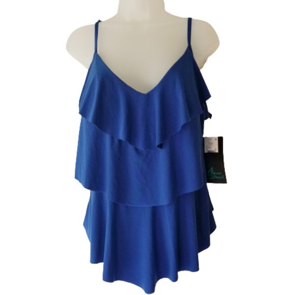 Aqua Green Other - Ruffle Swim Tankini Women's XL Royal Blue
